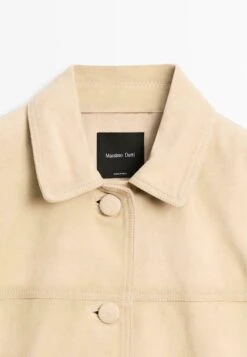 Massimo Dutti SHORT - Leather Jacket - Beige -Massimo Dutti Shop 1227c0c471f74916bcf8658d8f05341a