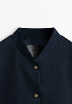 Massimo Dutti With Snap Buttons - Bomber Jacket - Dark Blue -Massimo Dutti Shop 124560918e73416589cb7e2ab765364b
