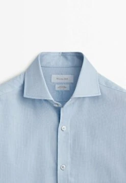 Massimo Dutti Textured Thick - Formal Shirt - Light Blue -Massimo Dutti Shop 12562be87bc342f7969c913603c6b327