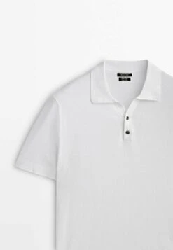 Massimo Dutti With V-Neck And Buttons - Polo Shirt - White -Massimo Dutti Shop 126e0386fdad403c844f171f96cd872a