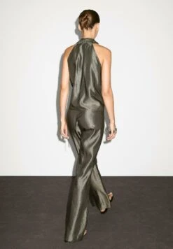 Massimo Dutti MID-RISE FLARED JACQUARD - Trousers - Dark Green -Massimo Dutti Shop 127b5e4ee2724d2096f4028a3e2a8e4d