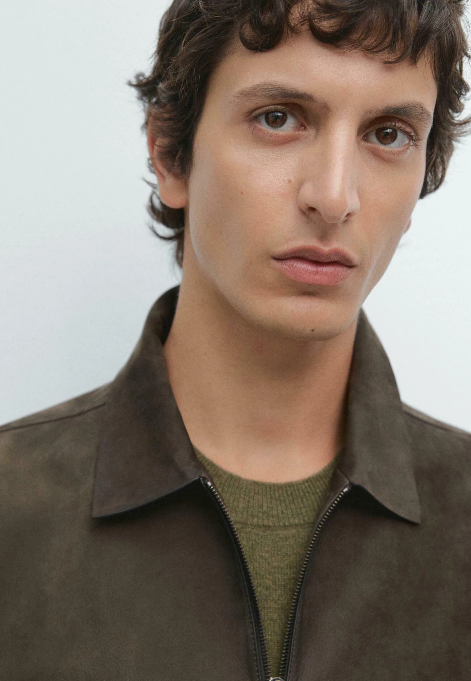 Massimo Dutti Leather Jacket - Mottled Dark Green 6 Massimo Dutti Leather Jacket - Mottled Dark Green - Image 4