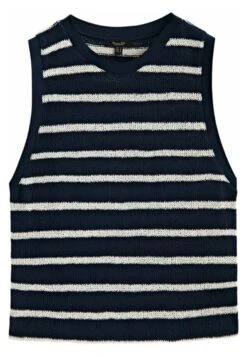 Massimo Dutti Textured Striped Crop - Top - Dark Blue -Massimo Dutti Shop 1298ea61576a4eb19d7b02a6b07977f9