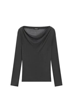 Massimo Dutti WITH DRAPED NECKLINE - Long Sleeved Top - Dark Grey -Massimo Dutti Shop 130d1835962d4528bd6c6e2007b74843 1