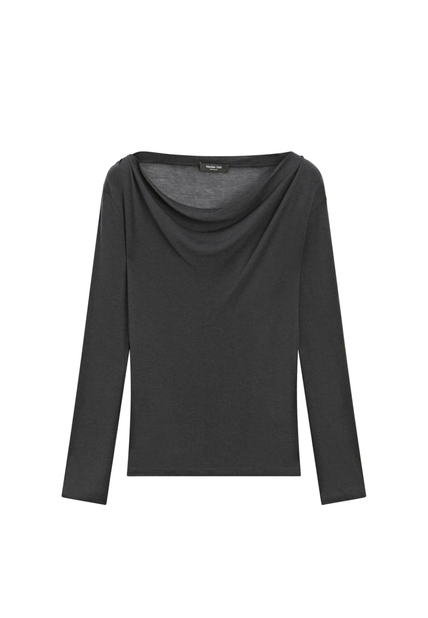 Massimo Dutti WITH DRAPED NECKLINE - Long Sleeved Top - Grey 11 Massimo Dutti WITH DRAPED NECKLINE - Long Sleeved Top - Grey - Image 9