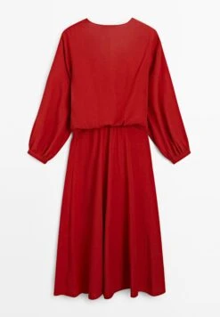 Massimo Dutti MIDI WITH KNOTTED NECKLINE - Cocktail Dress / Party Dress - Red -Massimo Dutti Shop 132678ecedf24739a0e007ba4aafda08