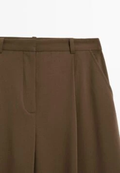 Massimo Dutti DARTED WIDE-LEG - Trousers - Dark Brown -Massimo Dutti Shop 13406e61efa448ffada04f9768b6726a