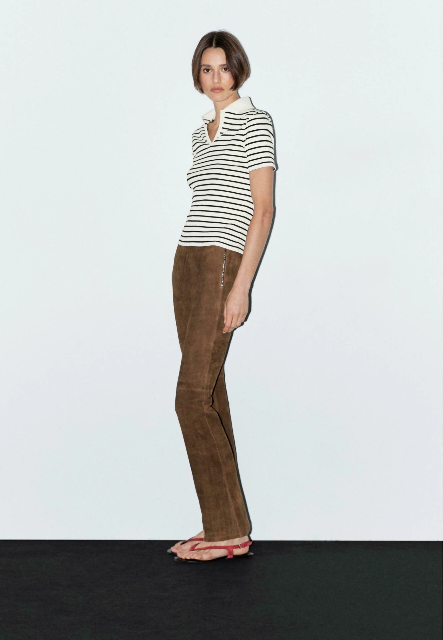 Massimo Dutti STRIPED JOHNNY COLLAR - Polo Shirt - White 4 Massimo Dutti STRIPED JOHNNY COLLAR - Polo Shirt - White - Image 2