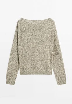 Massimo Dutti MOULINÉ BOAT NECK WITH LONG SLEEVES - Jumper - Mottled Dark Green -Massimo Dutti Shop 135541278ee54315991f55133f375f9f