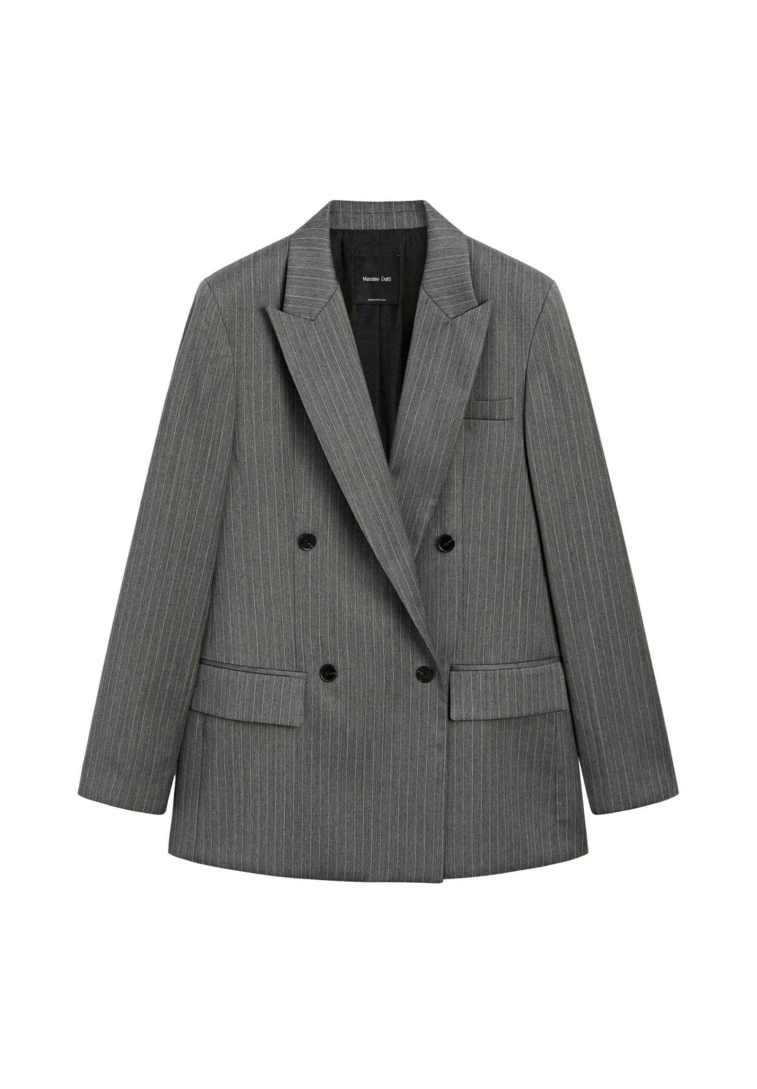 Massimo Dutti DOUBLE-BREASTED PINSTRIPE - Blazer - Grey 9 Massimo Dutti DOUBLE-BREASTED PINSTRIPE - Blazer - Grey - Image 7