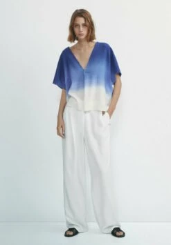 Massimo Dutti Ombré Short Sleeve Rustic - Blouse