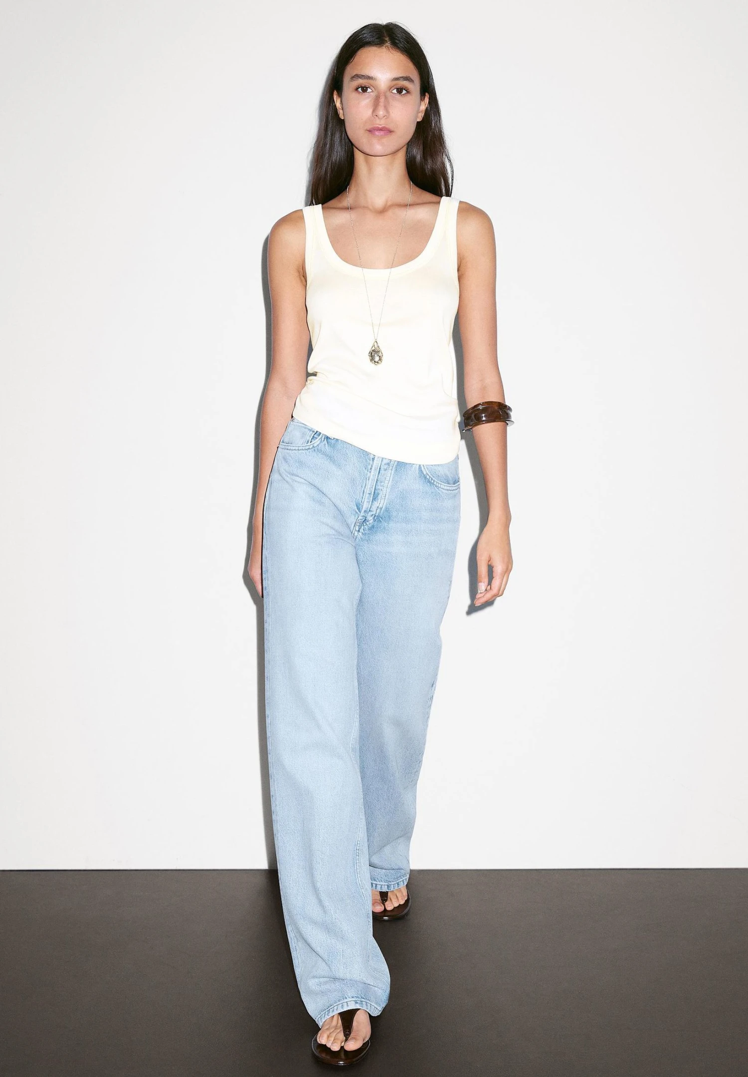 Massimo Dutti STRAPPY ROUND NECK - Top - Beige 3 Massimo Dutti STRAPPY ROUND NECK - Top - Beige