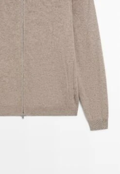 Massimo Dutti ZIP-UP HIGH NECK - Cardigan - Light Brown -Massimo Dutti Shop 13bd084f1dc848acab7d372d96ad9332