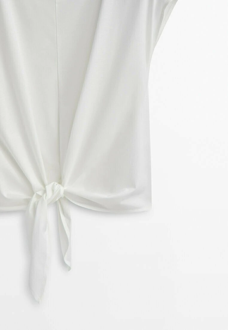 Massimo Dutti With Front Knot- Print T-Shirt - White 11 Massimo Dutti With Front Knot- Print T-Shirt - White - Image 9