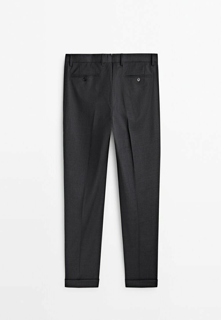 Massimo Dutti Plain Blend- Suit Trousers - Dark Grey 9 Massimo Dutti Plain Blend- Suit Trousers - Dark Grey - Image 7