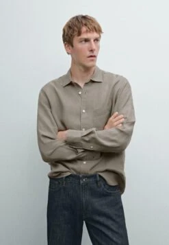 Massimo Dutti REGULAR FIT WITH POCKET DETAIL - Shirt - Grey