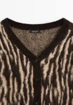 Massimo Dutti ANIMAL PRINT - Cardigan - Dark Brown -Massimo Dutti Shop 144f21d87bc946f9b025e60937ec1a1a