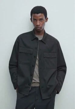 Massimo Dutti ZIPPED WITH BUTTONS - Summer Jacket - Dark Blue