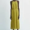 Massimo Dutti Waffle-Texture Halter- Day Dress - Green -Massimo Dutti Shop 146feb898cb44b6488165447a2d72271
