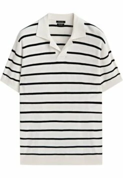 Massimo Dutti Short Sleeve Striped - Polo Shirt - Beige -Massimo Dutti Shop 1478fe93366c4221bb83c27113140a69