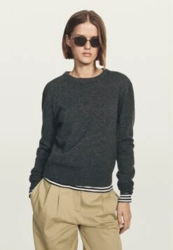 Massimo Dutti CREW NECK SWEATER - Jumper - Grey