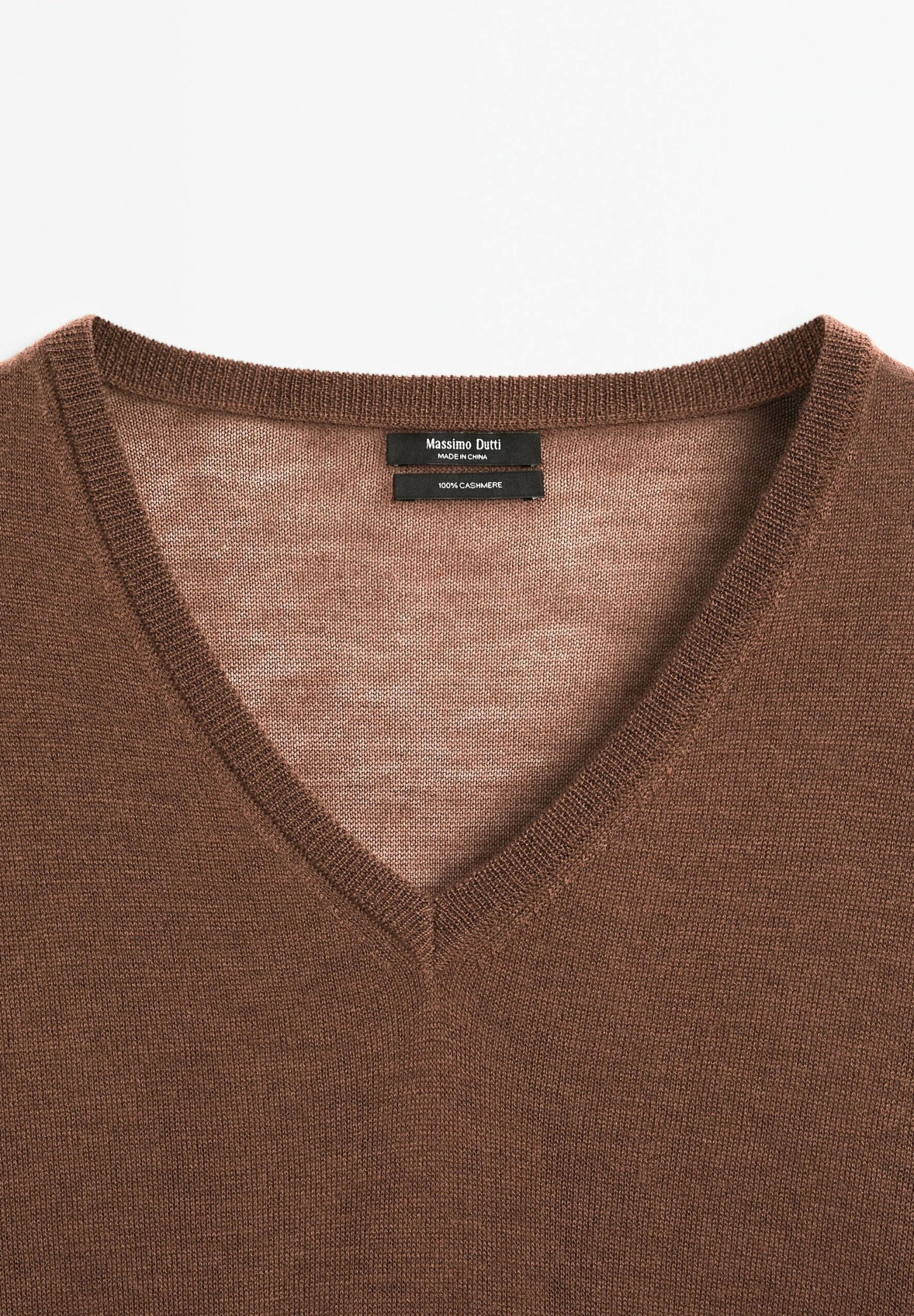Massimo Dutti FINE SEMI-SHEER WITH V-NECK - Jumper - Brown 10 Massimo Dutti FINE SEMI-SHEER WITH V-NECK - Jumper - Brown - Image 8