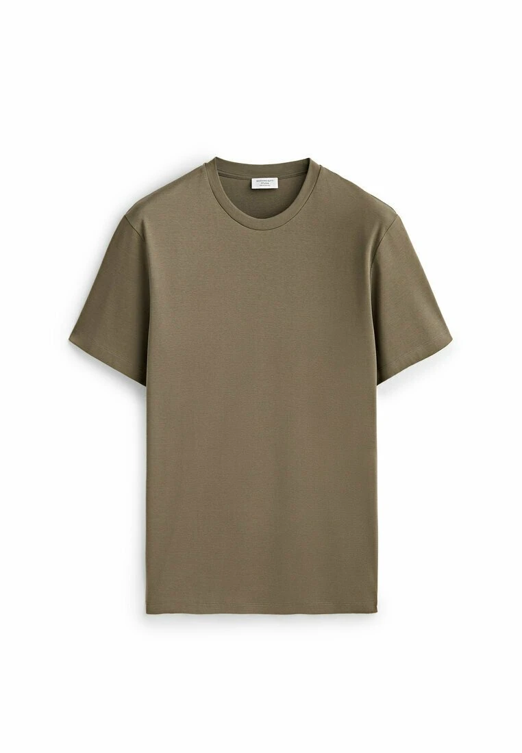 Massimo Dutti Studio -Short Sleeve - Basic T-Shirt - Khaki 7 Massimo Dutti Studio -Short Sleeve - Basic T-Shirt - Khaki - Image 5