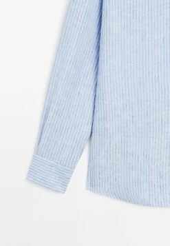 Massimo Dutti REGULAR FIT STRIPED GARMENT - Shirt - Mottled Light Blue -Massimo Dutti Shop 151cb461cad845d58657e3f5505c5482