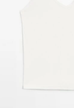 Massimo Dutti RIBBED V-NECK - Top - White -Massimo Dutti Shop 152411b0fc104d8ab4f991e5fa1cb36b