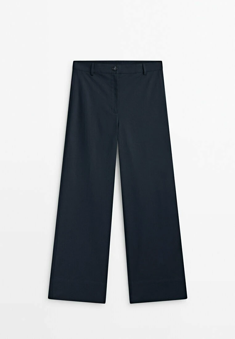 Massimo Dutti Blend Full Length Straight Fit- Trousers - Dark Blue 8 Massimo Dutti Blend Full Length Straight Fit- Trousers - Dark Blue - Image 6