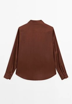 Massimo Dutti FLOWING SATIN LONG SLEEVE - Button-down Blouse - Brown 23 Massimo Dutti FLOWING SATIN LONG SLEEVE - Button-down Blouse - Brown -Massimo Dutti Shop 158b0d6c406f45958e6d9ba0830edcd1