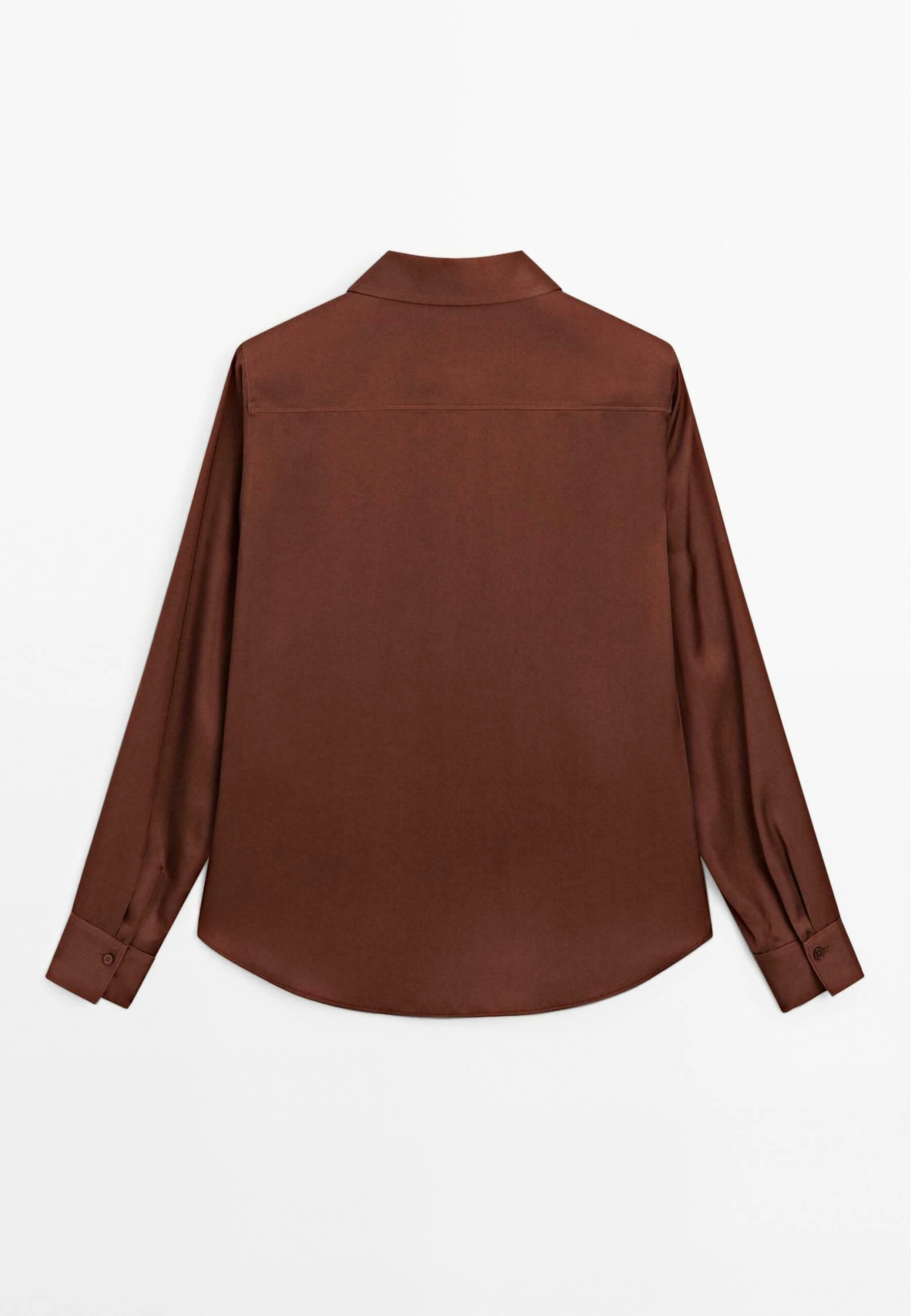 Massimo Dutti FLOWING SATIN LONG SLEEVE - Button-down Blouse - Brown 8 Massimo Dutti FLOWING SATIN LONG SLEEVE - Button-down Blouse - Brown - Image 6