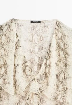 Massimo Dutti SNAKESKIN PRINT GARMENT WITH RUFFLES - Blouse - Beige 21 Massimo Dutti SNAKESKIN PRINT GARMENT WITH RUFFLES - Blouse - Beige -Massimo Dutti Shop 15ae5c8c112c40eb8ffd7bda4452e02c
