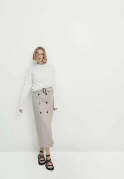 Massimo Dutti Belted Double-Buttoned Midi- A-Line Skirt - Beige 15 Massimo Dutti Belted Double-Buttoned Midi- A-Line Skirt - Beige -Massimo Dutti Shop 15b5cb4ae1554a408989db17ea542772