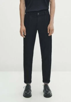 Massimo Dutti Voluminous Darted - Jeans Tapered Fit - Dark Blue