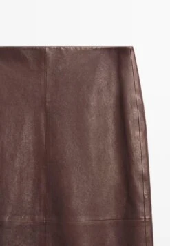 Massimo Dutti Leather Skirt - Dark Brown -Massimo Dutti Shop 15da4552d412437cb0ab53a1ea430dd2