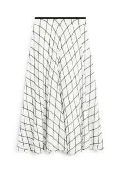 Massimo Dutti FLARED CHECK MIDI - A-line Skirt - White -Massimo Dutti Shop 15fd0b584796409aa8337f480970ac2e