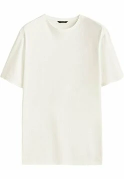 Massimo Dutti KurzärmeligesAus Reiner- Basic T-Shirt - Beige