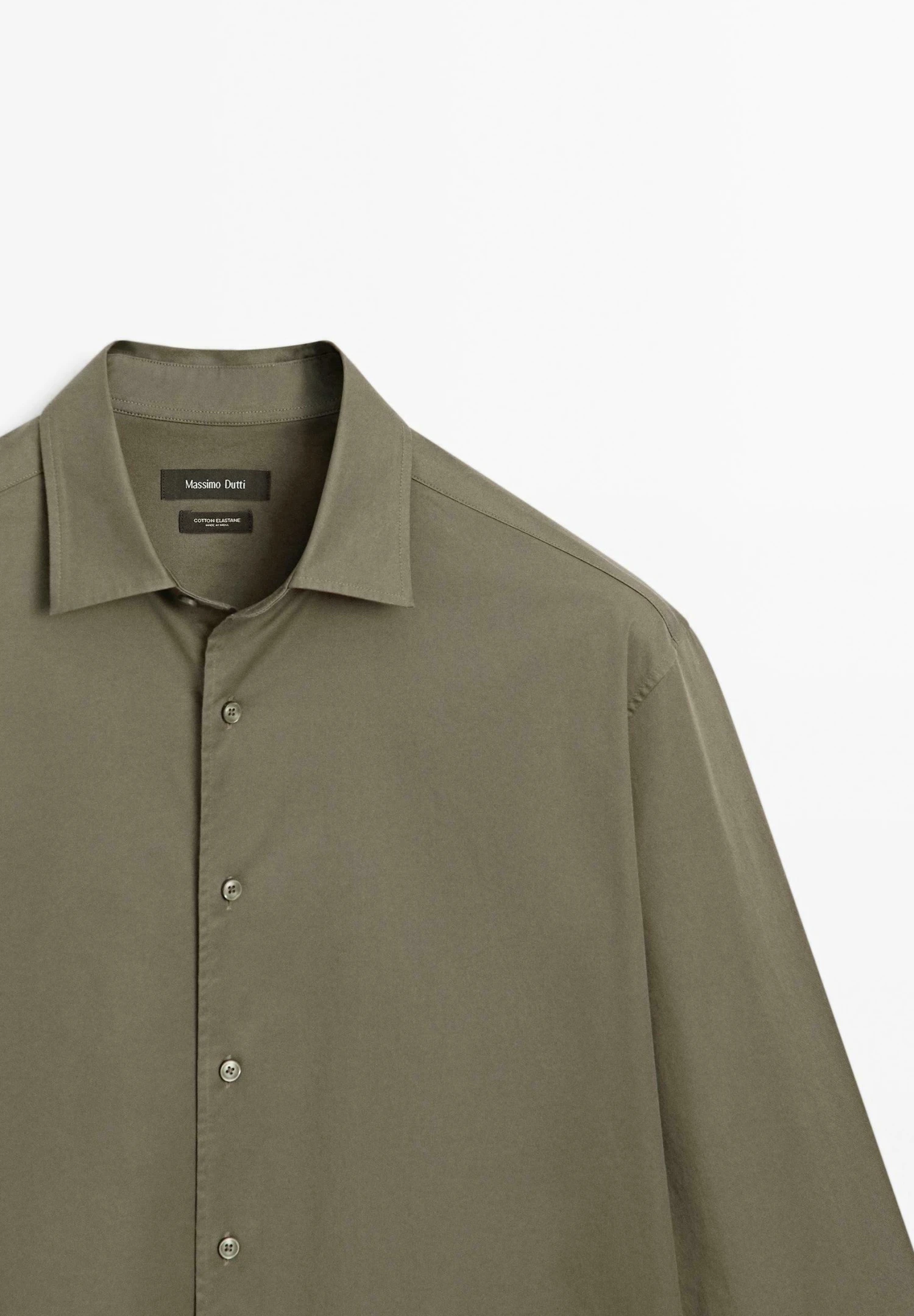 Massimo Dutti STRETCH COMFORT LONG SLEEVE - Shirt - Green 10 Massimo Dutti STRETCH COMFORT LONG SLEEVE - Shirt - Green - Image 8