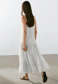 Massimo Dutti FLARED CHECK MIDI - Maxi Dress - White -Massimo Dutti Shop 16388163d8b441dcbb61723cdc6e5007