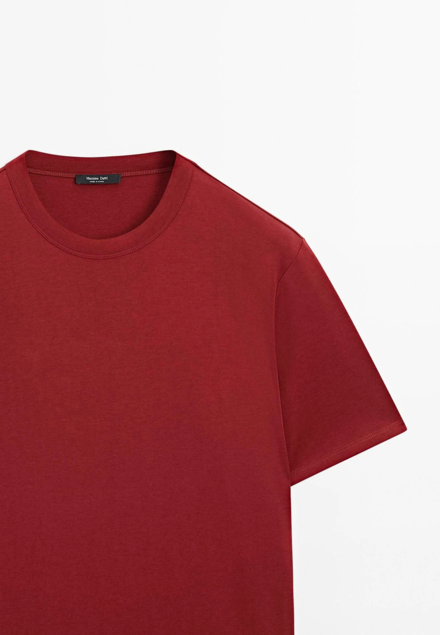 Massimo Dutti SHORT SLEEVE WITH CREW NECK - Basic T-shirt - Red 9 Massimo Dutti SHORT SLEEVE WITH CREW NECK - Basic T-shirt - Red - Image 7