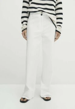 Massimo Dutti Blend Full Length Straight Fit - Trousers