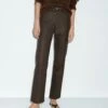Massimo Dutti HIGH-WAIST STRAIGHT-LEG WAXED - Straight Leg Jeans - Mottled Dark Brown -Massimo Dutti Shop 169c10f302dd421d835d9e7a1a9d13a5