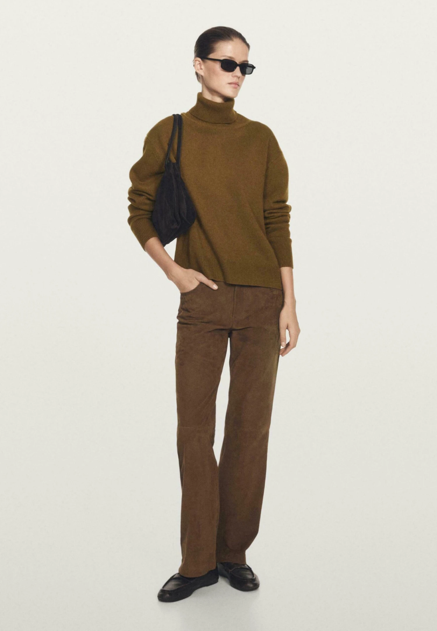 Massimo Dutti HIGH NECK SWEATER - Jumper - Green 4 Massimo Dutti HIGH NECK SWEATER - Jumper - Green - Image 2