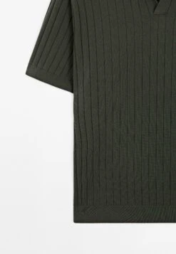 Massimo Dutti RIBBED - Polo Shirt - Khaki -Massimo Dutti Shop 16f72dc3479540d8bb96d5b8b76675f4