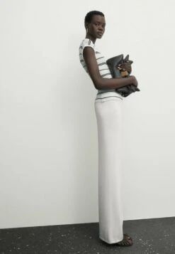 Massimo Dutti Striped Open - Print T-Shirt - White -Massimo Dutti Shop 17191c3d133e4635b846f551dd83f604