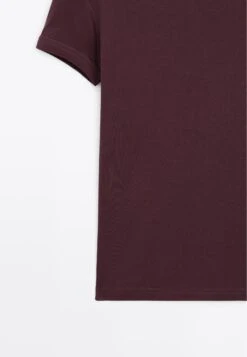 Massimo Dutti CREW NECK WITH SHORT SLEEVES - Basic T-shirt - Bordeaux -Massimo Dutti Shop 174f0fd23fd84788a8575b0b382c8e38