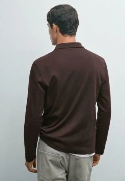 Massimo Dutti LONG SLEEVE ZIP-UP POLO NECK - Long Sleeved Top - Brown -Massimo Dutti Shop 1767ab0269084c7abf8c2d14e2a1dc79