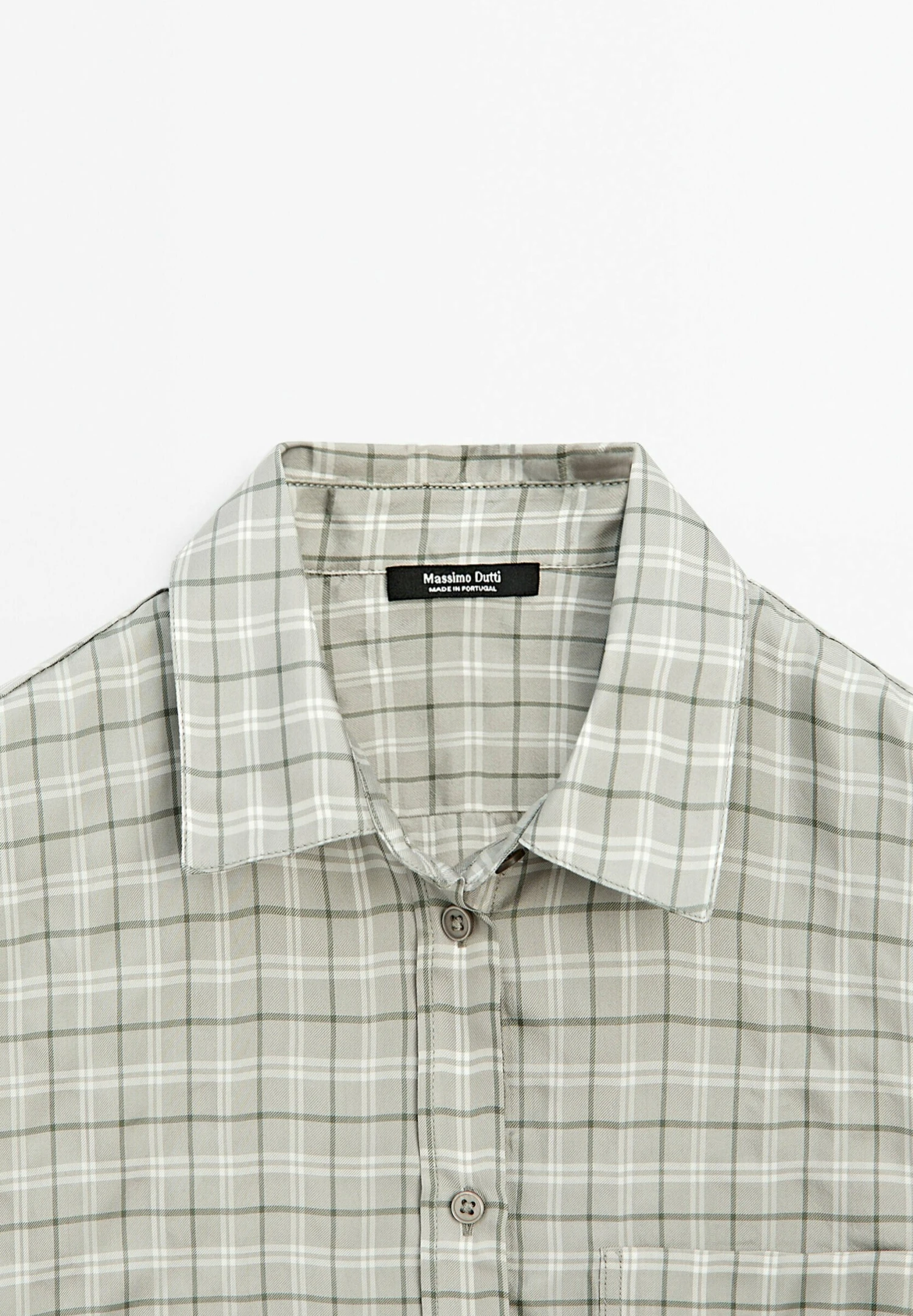 Massimo Dutti FLOWING CHECK GARMENT - Button-down Blouse - Grey 10 Massimo Dutti FLOWING CHECK GARMENT - Button-down Blouse - Grey - Image 8