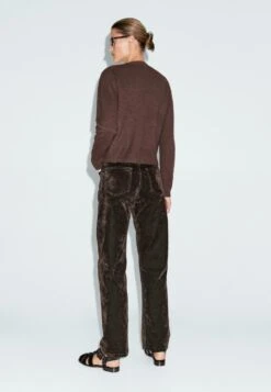 Massimo Dutti Straight Leg Jeans - Mottled Dark Brown -Massimo Dutti Shop 177e2cc1012b4547b9a3b338779ff4ed